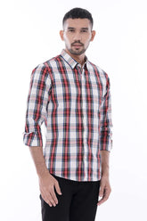 Mens Casual Shirt (White Check)